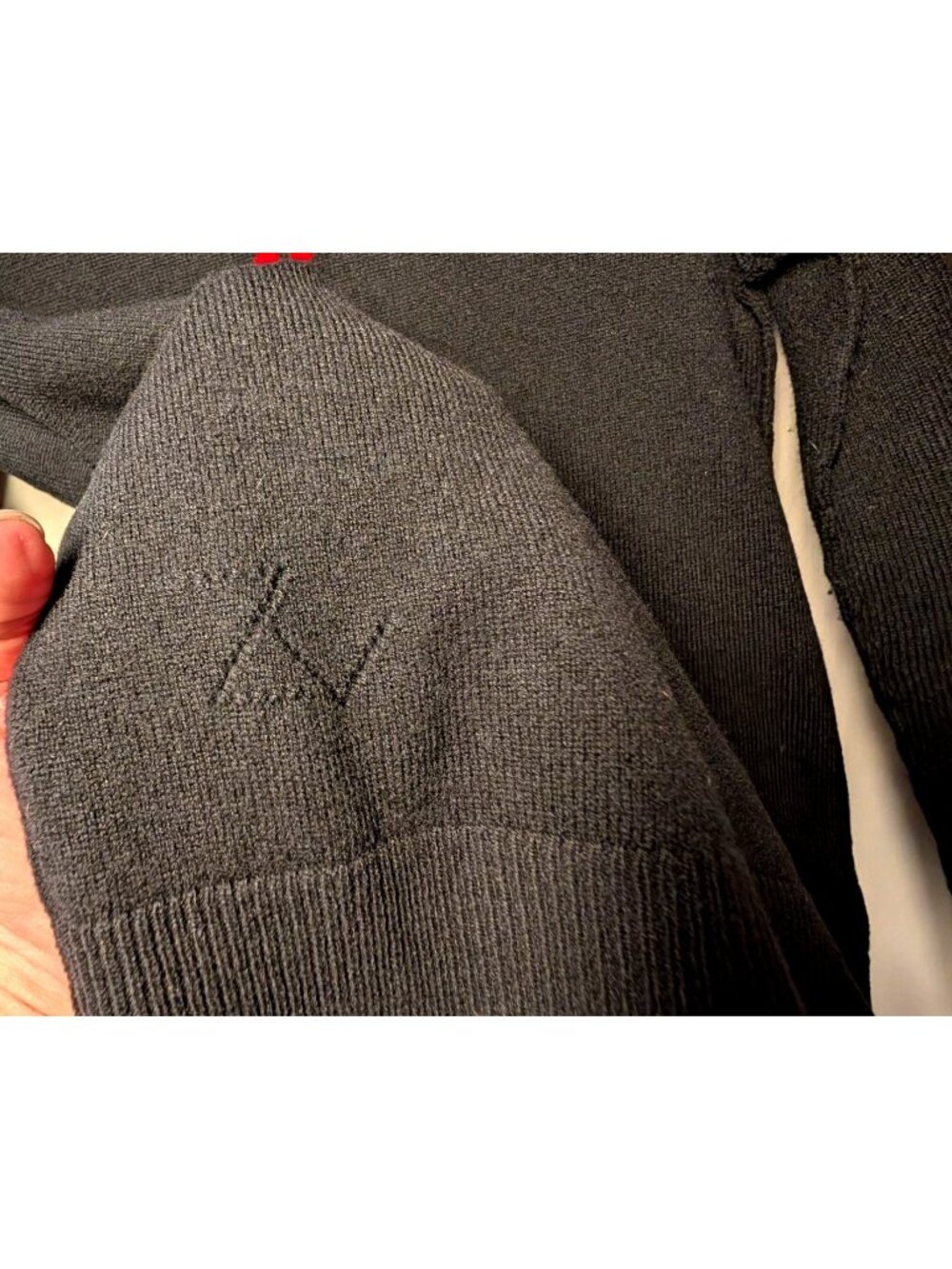ZADIG & VOLTAIRE Delly C Flash Red Lightning Bolt Cashmere Sweater, Noir, XS - Picture 4 of 11
